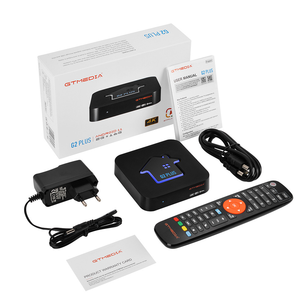 2022 New GTMEDIA G2 PLUS Android 11 TV BOX,4K UHD Amlogic 905W2 Quad Core 2GB 16GB 2.4G WIFI Media