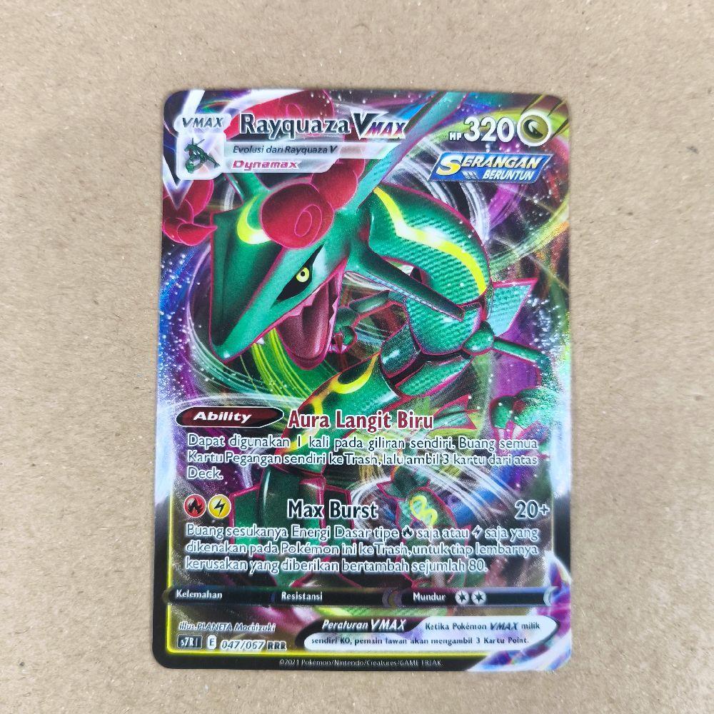 Rayquaza VMAX RRR 47 S7R Pokemon TCG Indonesia Game Kartu Koleksi Trading Card Game
