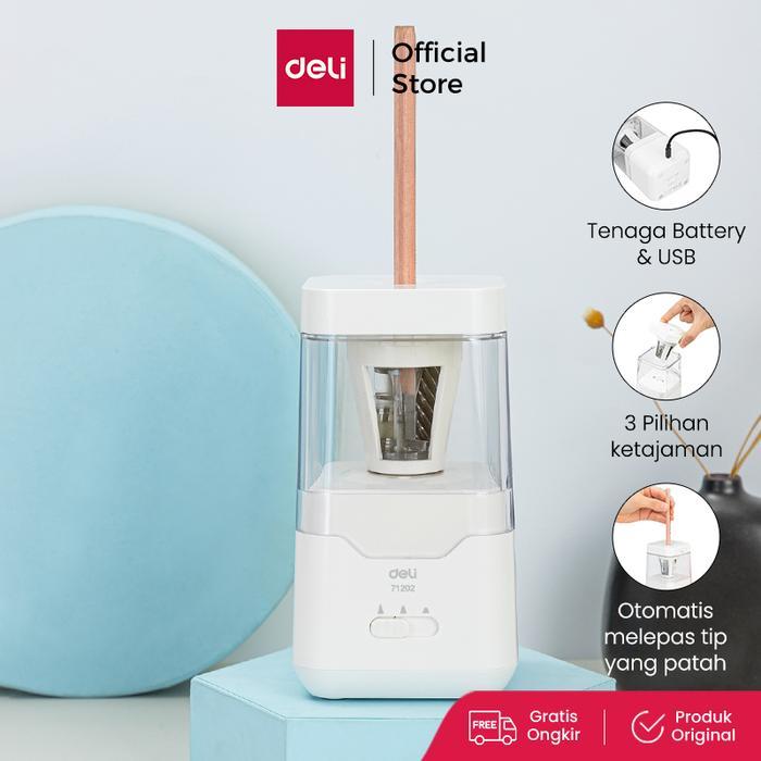 DELI ELECTRIC PENCIL SHARPENER/RAUTAN PENSIL OTOMATIS AUTOFEED E71202