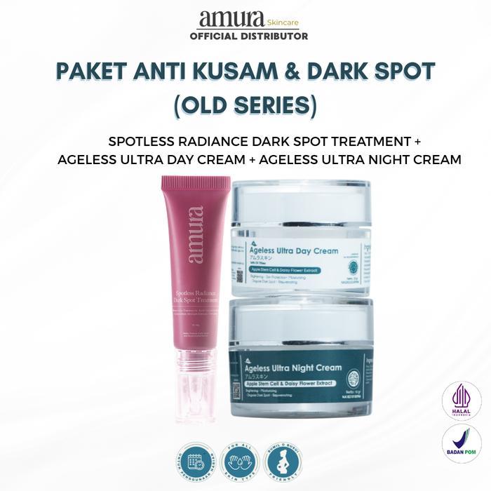 [LIVE] Amura Anti Paket Perawatan Wajah Anti Kusam dan Noda Hitam Krim Siang Malam Serum Spotless An