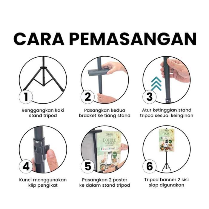 Tripod Banner 2 Sisi / Standing Banner Promosi / Tripod Stand Banner Berdiri / Tiang Banner 2 Sisi /