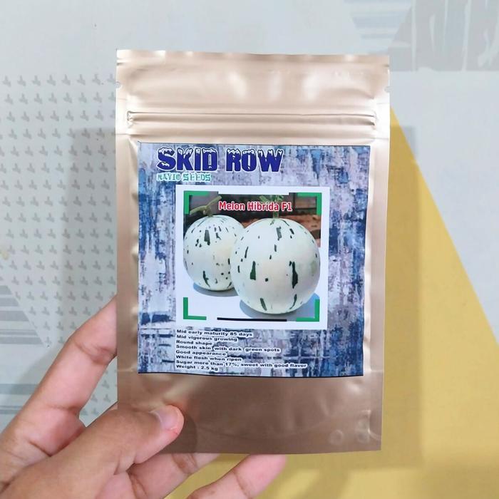 Moonieshopline Raja Indo Ori Benih F1 Melon Skid Row 10 Gram Biji Melon Ekslusif Bibit Melon Premium
