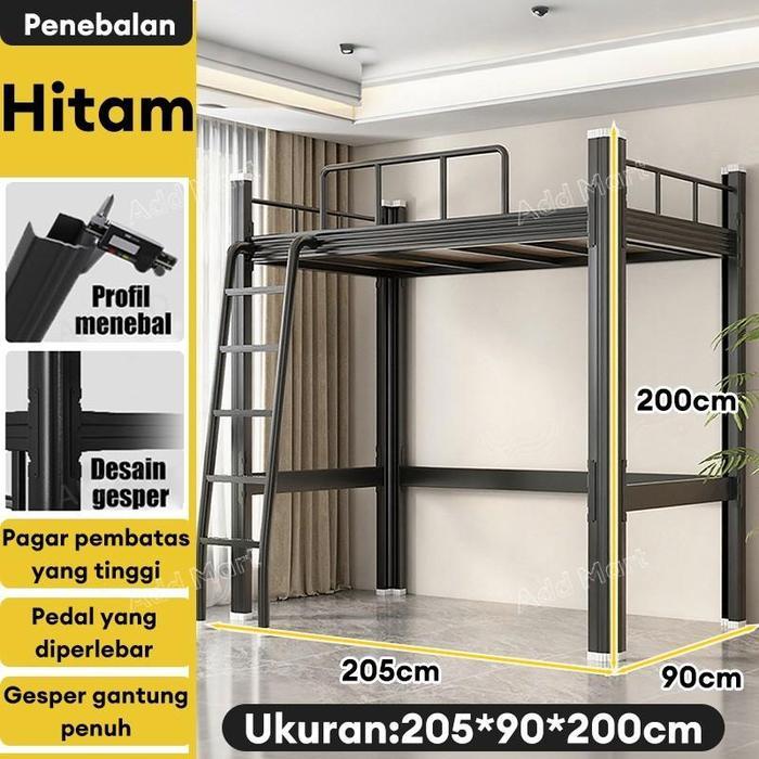 [SUNDA E.] FREE ONGKIR Tempat Tidur Susun Besi Dengan Meja Belajar Di Bawah / ranjang asrama / tempa