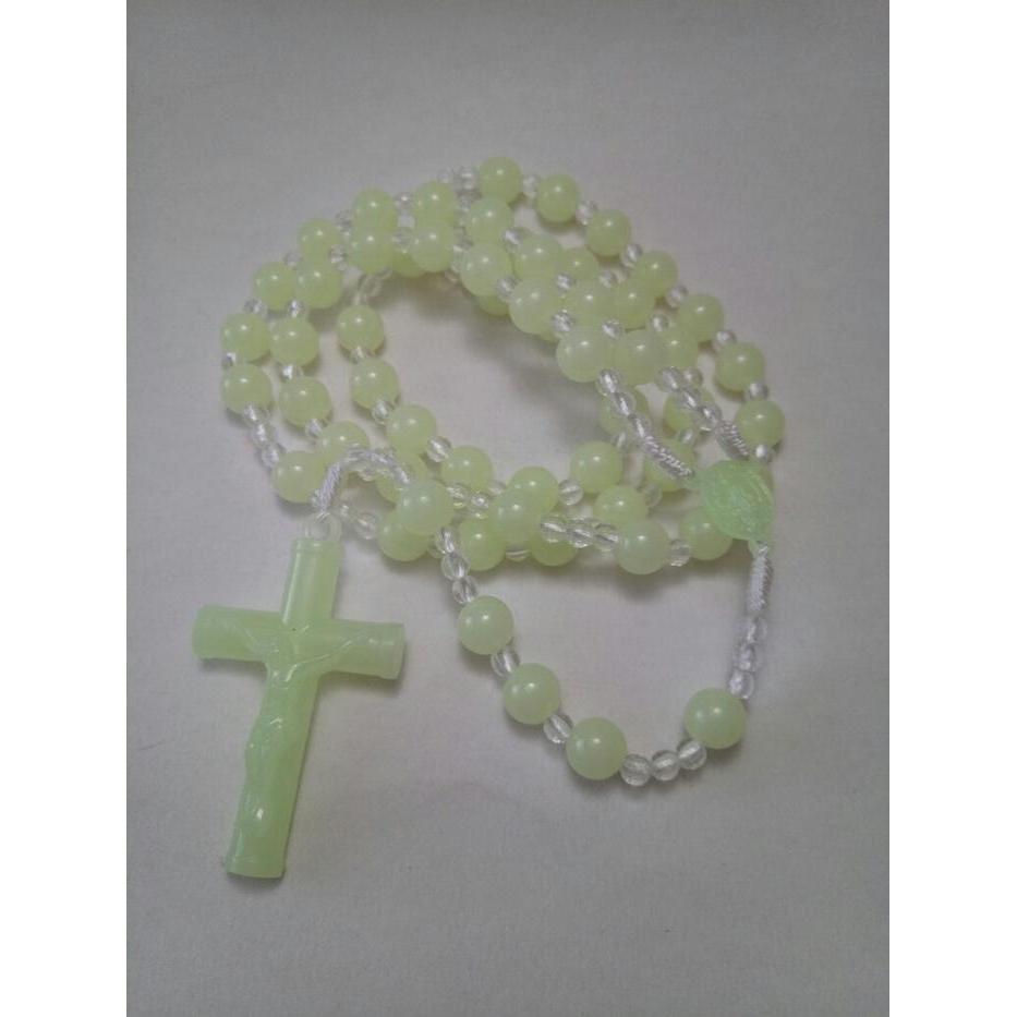 kalung rosario fosfor salib besar