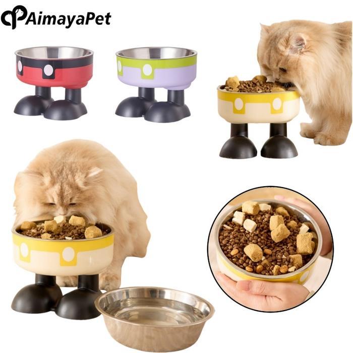 AIMAYAPET MANGKUK PERAWATAN LEHER KUCING / MANGKUK HEWAN PELIHARAAN STAINLESS STEEL /MANGKUK HEWAN