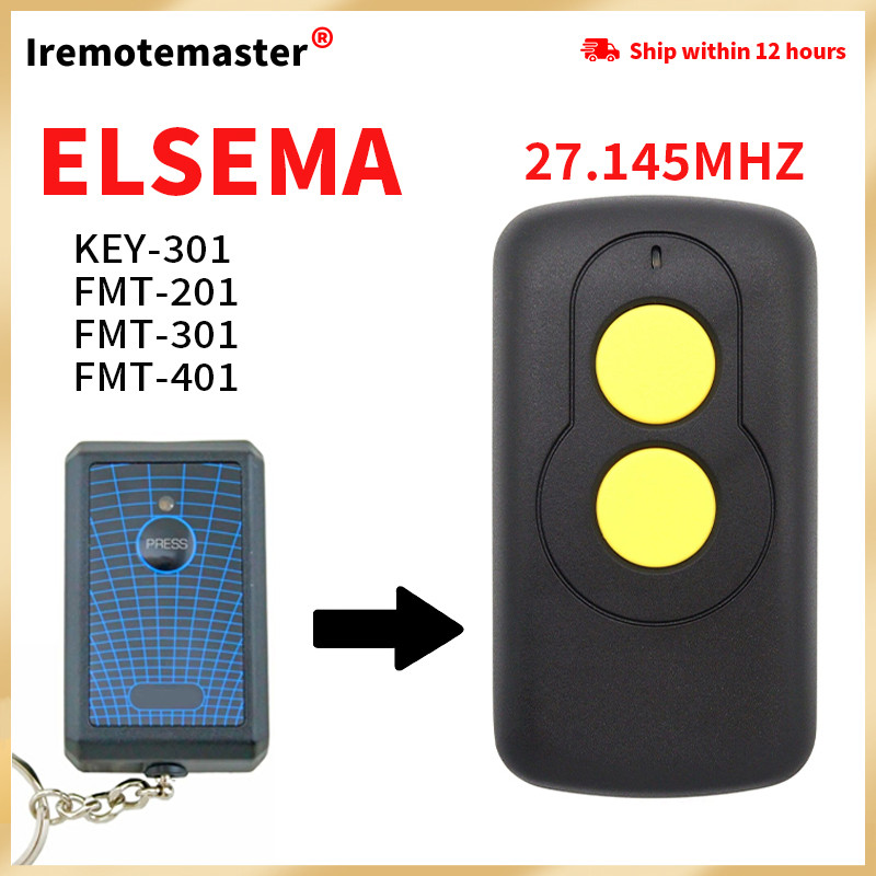 2026 New Compatible Elsema Garage/Gate Remote Key301 27.145MHz compatible FMT201/FMT301/FMT401