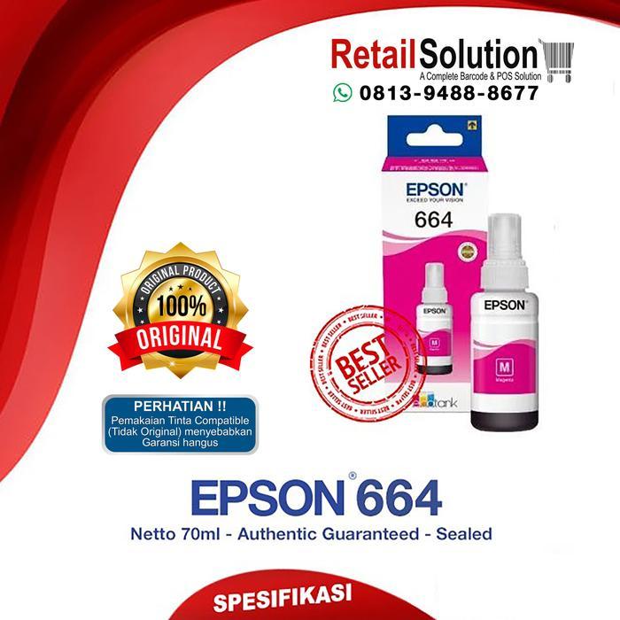 Tinta Epson 664 Original Magenta - Tinta Printer Epson L120 L310 L360