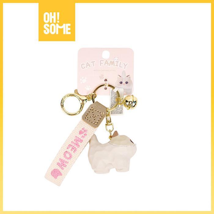 OhSome Baimao Meow Cat Family Keychain Pearl