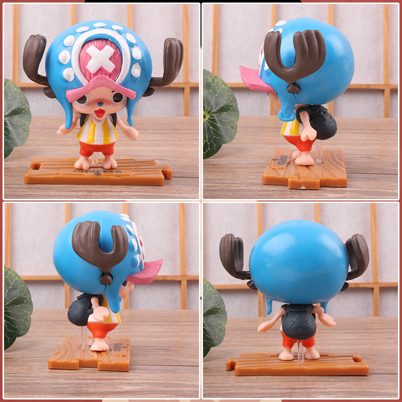 Anime Figure One Piece Monkey D Luffy Roronoa Zoro Kawaii Toys Q-Version Figural Nendoroid Car