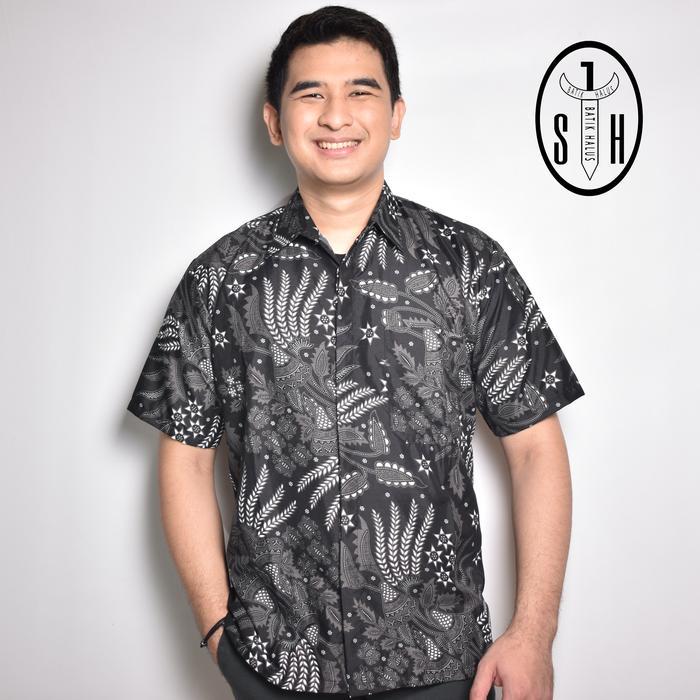 SULTAN HADI / BATIK / BATIK PRIA / BATIK LENGAN PENDEK / D.HITAM PDK