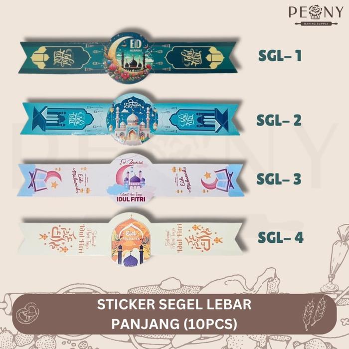 (10PCS) STICKER SEGEL LEBARAN PANJANG / STICKER HAMPERS LEBARAN / STICKER PACKAGING LEBARAN /