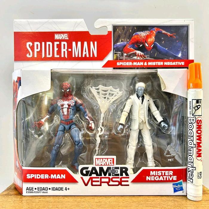 HOT SALE MAINAN ACTION FIGURE SPIDERMAN VS MISTER NEGATIVE MARVEL VS CAPCOM TINGGI 3.75INCH