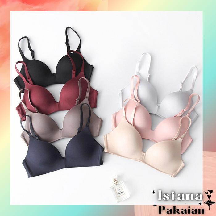 Istana - 9003 Bra Bh Push Up Polos Dengan Tiga Kaitan Tali Bisa Atur Dalam Wanita Import Busa Tipis