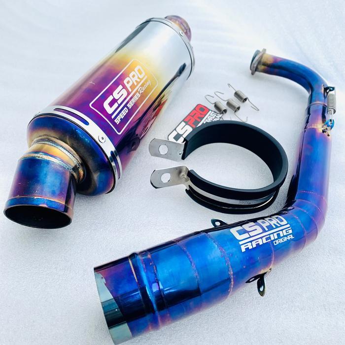 Knalpot Bass Bulat CS PRO racing model oval untuk motor All new nmax aerox 155 nmax old vario 125