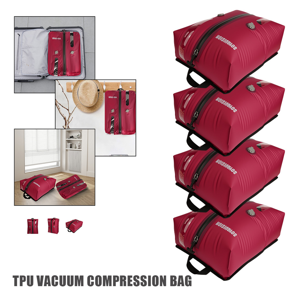 SOYAVISION TPU Vacuum Bag, Reusable Vacuum Compression Bag, Waterproof Luggage Vacuum Storage Bag,