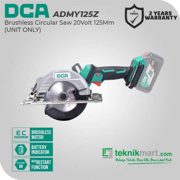 DCA Brushless Circular Saw / Gergaji Sirkel Baterai 20Volt 125Mm ADMY125Z (UNIT ONLY)