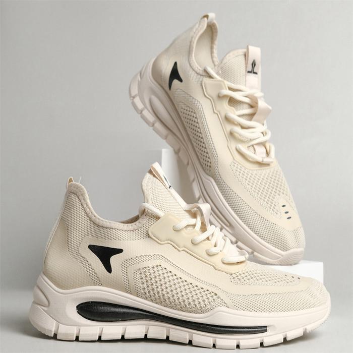 Eiger - Hitam Polos Abu Cream Sepatu Sneakers Running Gym Shoes Outdoor