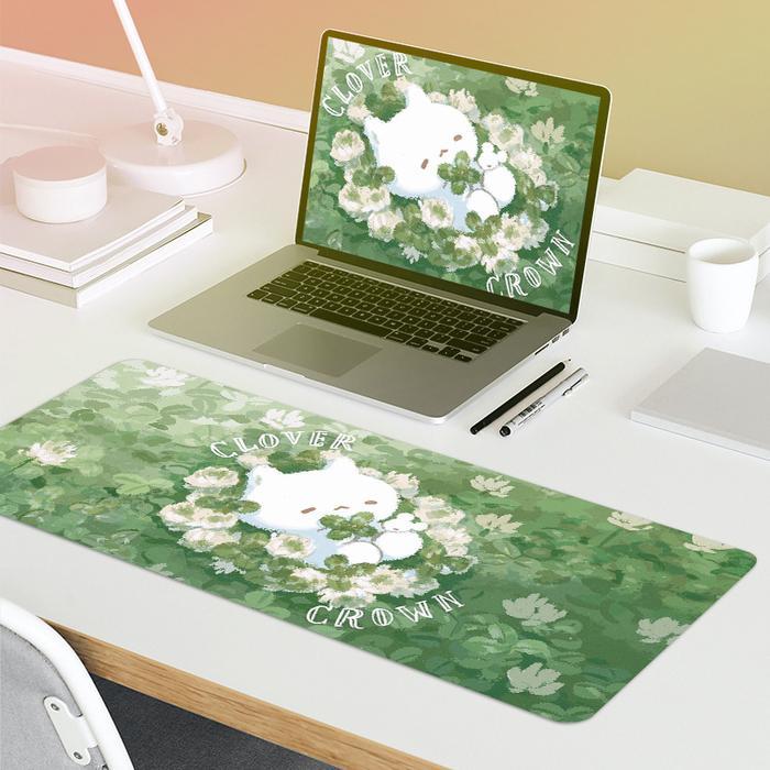 Premium Lucky Cat - Premium Mouse Pad Panjang Large Keyboard Pad Gaming Mouse Pad Motif Kucing Cats