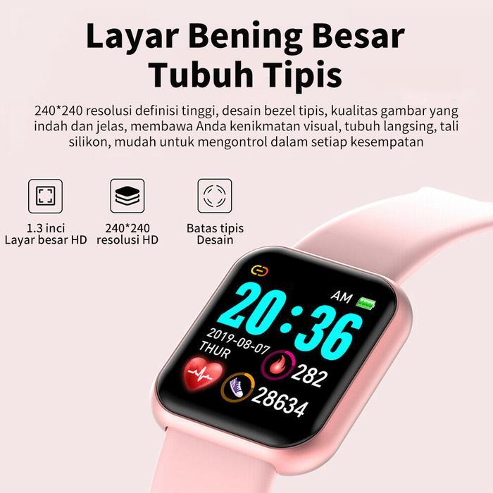 Premium Y68 Bluetooth Smart Watch Detak Jantung Olahraga Jam Tangan Pintar Original