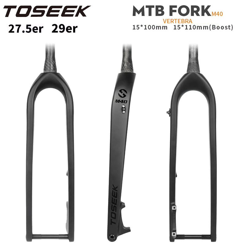 TOSEEK Carbon MTB Fork 27.5er 29er Boost Mountain Bike Fork 15*100MM 15*110MM Internal Wiring
