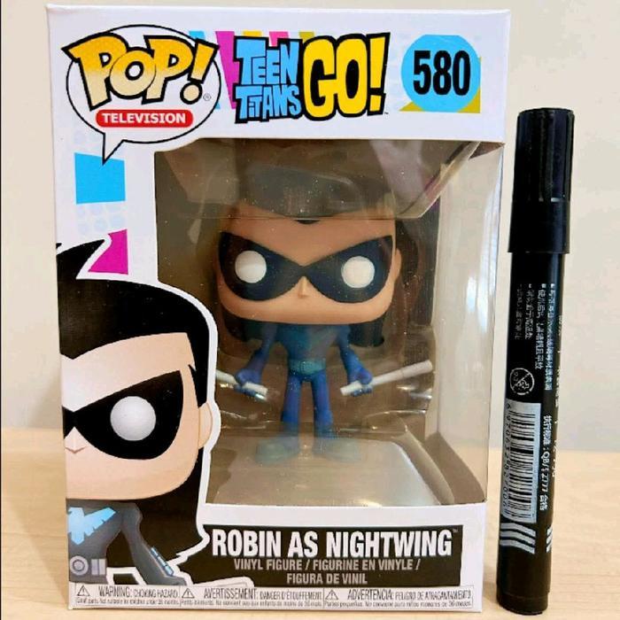 HOT SALE MAINAN ACTION FIGURE FUNKO ROBIN AS NIGHTWING TEEN TITANS GO FUNKO POP 580 POP