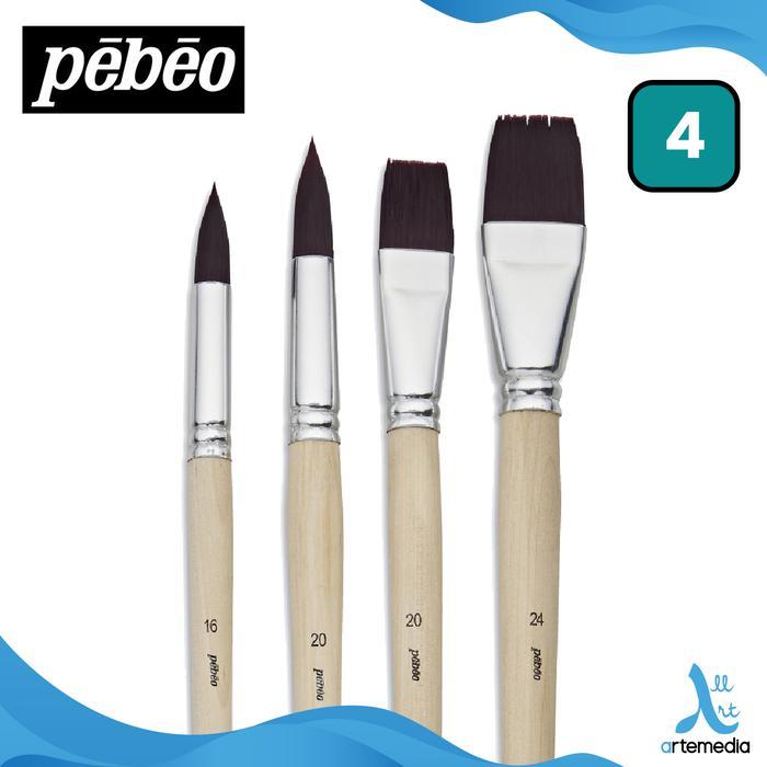 Pebeo Artiste Brown Synthetic Brush Set - Kuas Lukis Cat Akrilik & Cat Minyak Untuk Sapuan Lebar
