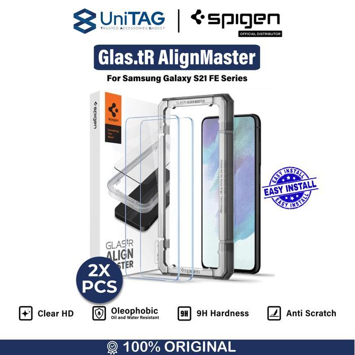 Tempered Glass For Samsung Galaxy S21 Fe Spigen Alignmaster Full Cover Terbaru 