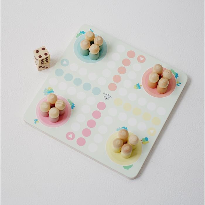 Lettering and Life Ludo Board Game Wooden Toys - Mainan Kayu Papan Ludo Edukasi Anak