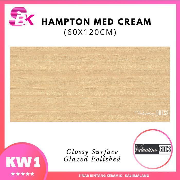 GRANIT RUANGAN GRANIT DAPUR 60X120 HAMPTON MED CREAM VALENTINO