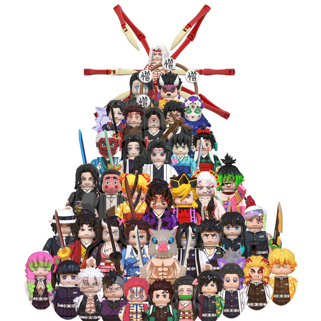 WM6116 WM6137 Demon Slayer Building Blocks Mini Action Toy Figures Assemble Tanjirou Nezuko Inosuke