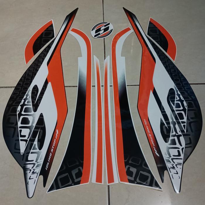 stiker striping honda scoopy sporty 2019 hitam putih lis body standar berkualitas original