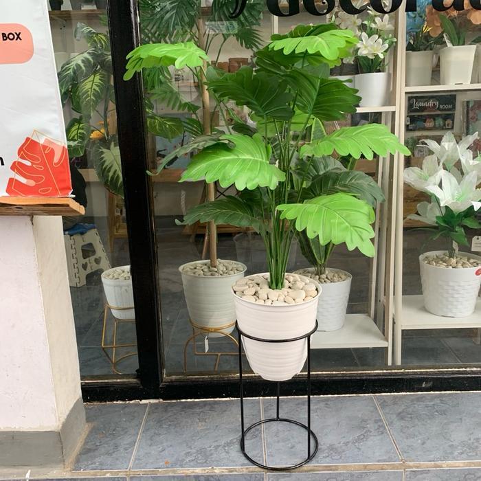 Dekorasi Tanaman Bunga Plastik Artificial Daun Keladi Monstera Aglonema Besar