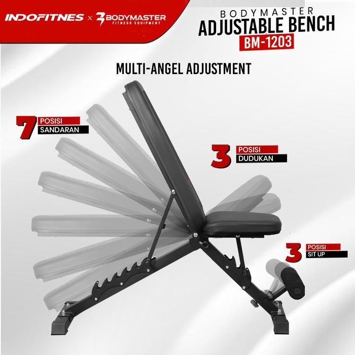 Bodymaster Adjustable Bench Bm-1203He Kursi Bangku Gym Fitness Bench Press Heavy Duty Adjustable Gym