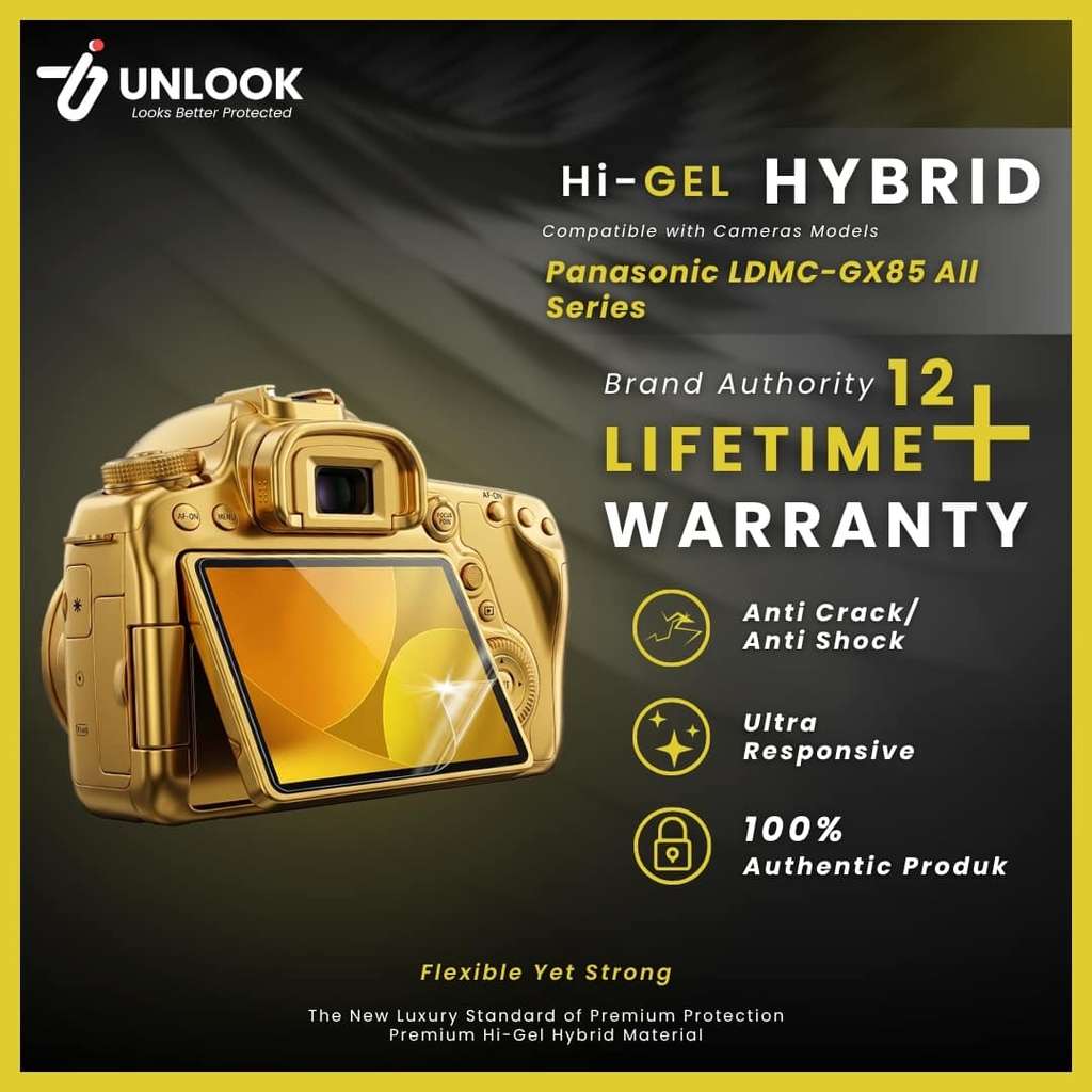 UNLOOK Hi-GEL Hybrid Film Protection for Panasonic Lumix DMC-GX85, Lumix DMC-GX8, Lumix DMC-GX1, Lum