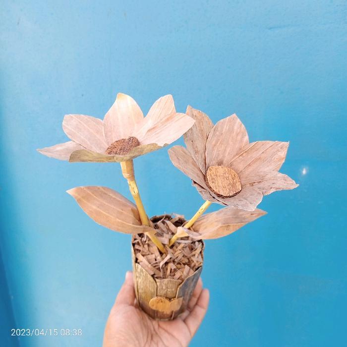 TERMURAH PRAKARYA PELEPAH PISANG VAS BUNGA PELEPAH PISANG KERAJINAN DARI DAUN PISANG PROMO