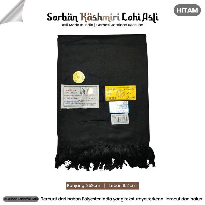 Sorban Kashmiri LOHI Polos Surban Kashmiri India Bahan Polyester India Tebal Lembut Adem - LOHI A-01