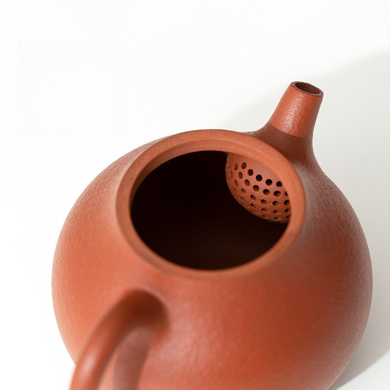 Handmade Zhuni Red Clay Pear-Shaped Teapot Yixing Purple Clay Style for Gongfu Tea Ceremony Personal