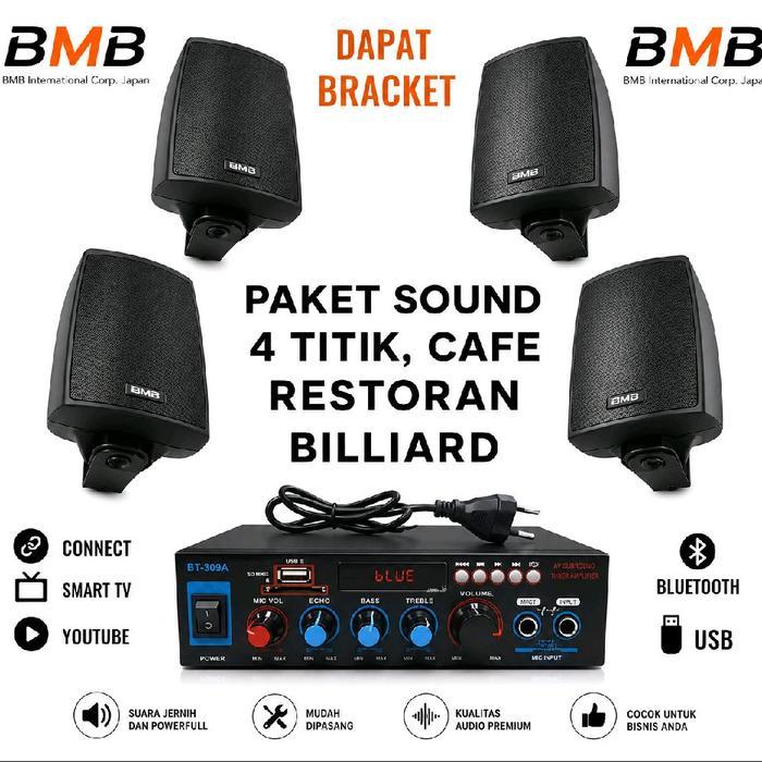Paket Speaker 5 Inch Bmb Kg 511 Buat Di ruangan Cafe Dan restoran