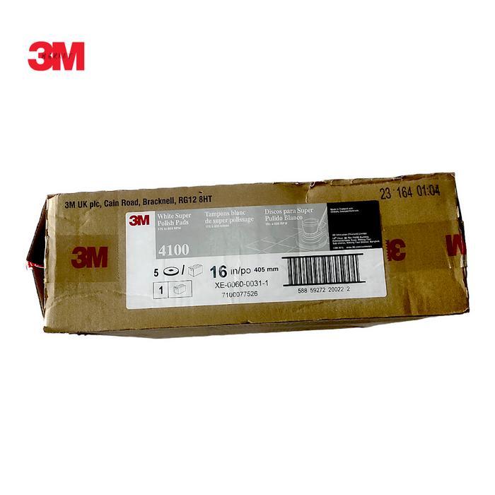 3M White Super Polish Pads 4100 / 3M 4100 Super Polish White - 16 inch
