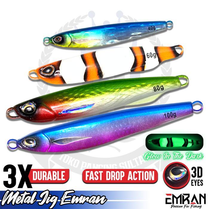 BISA COD Metal Jig Umpan Pancing 40-100 Gram Tanpa Hook dengan Timah Keras dan Finishing Super -