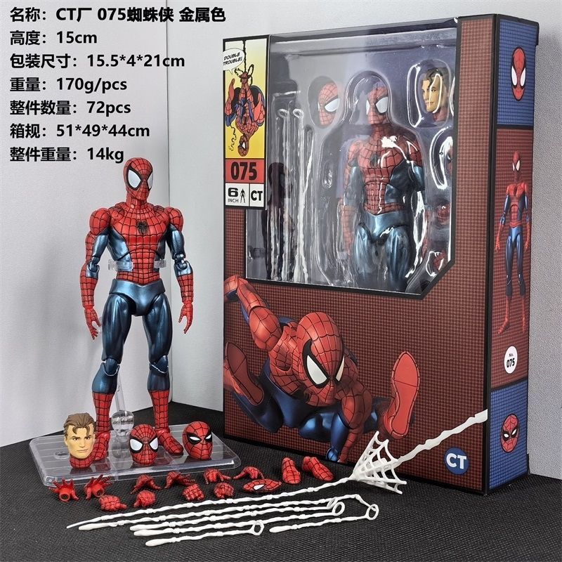 New CT Toys Spiderman Figure Mafex 075 The Anazing Spider-Man Comic Ver Mafex 185 Action Figure