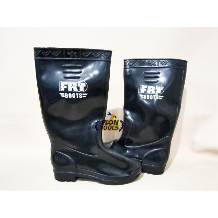 FRT Boots Hitam Sepatu Boots Hitam Anti Air untuk Kerja Bangunan dan Kebun - Ukuran 40 Hitam Anti ba