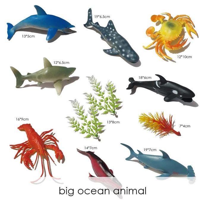 Ready Mainan Hewan Laut Jumbo Isi 8Pcs, Hewan Ocean Isi 8 Ukuran Besar, Figur Hewan Laut