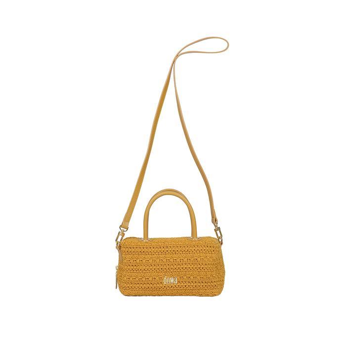Dowa Pretty Women Tas Satchel Wanita dari Rajutan Benang Polypropylene dan Kulit Sapi, dengan Ritsle
