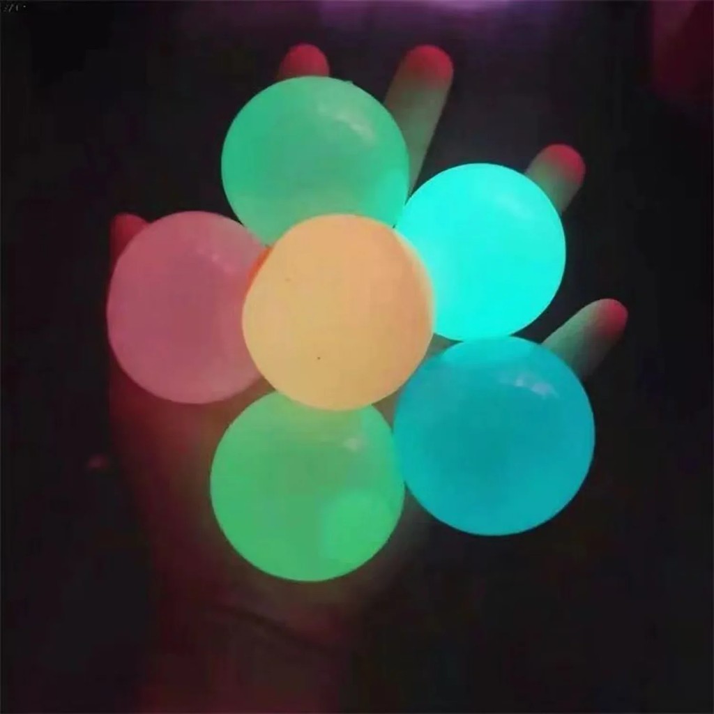 Novelty Gag Toy Luminous Sticky Target Ball Wall Ball Pressure Relief Toys TPR Interactive Suction