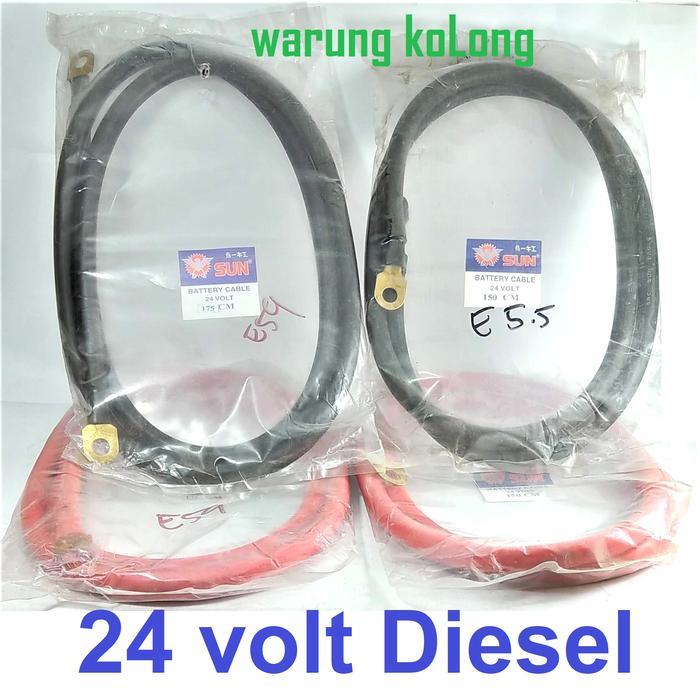 Kabel Aki 24 volt 150 175 cm Hitam Merah Accu mobil Diesel 24v 24volt
