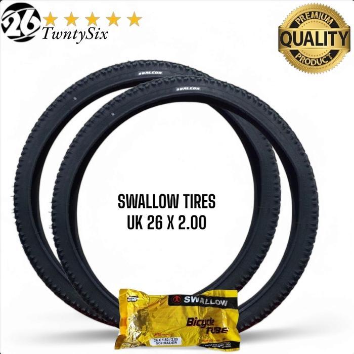 Alinja - Ban Luar Sepeda Swallow 26X2.00 Set Ban Luar Dalam Sepeda Untuk Semua Jenis Sepeda Gunung