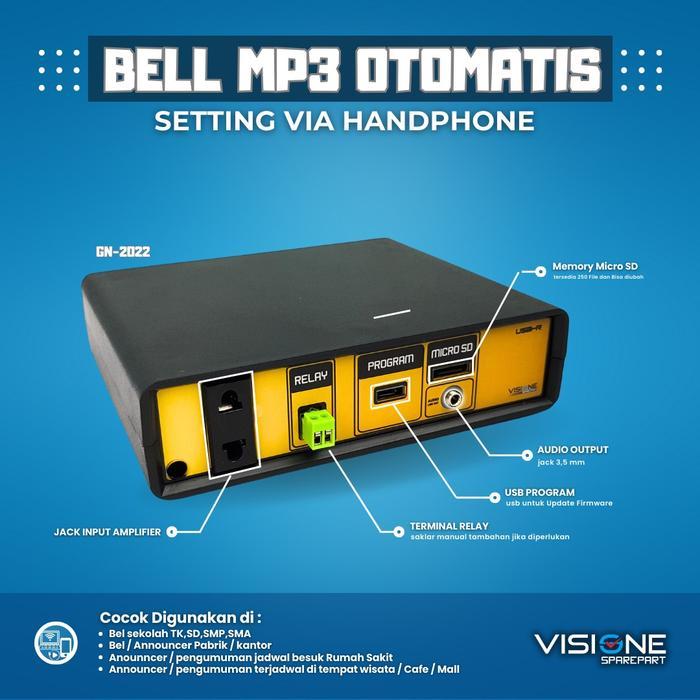 Bel Sekolah Otomatis Mp3 Wifi Seting Via Handphone Bel Pabrik Bel Kantor Otomatis Bluetooth