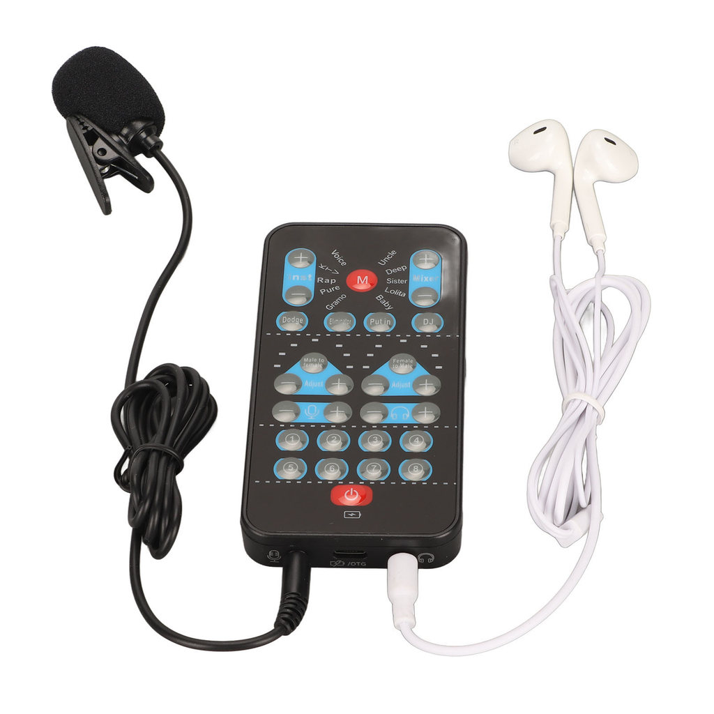 Multi-Function Voice Changer Sound Card 8 Voice Modification Effects Microphone Voice Changer for