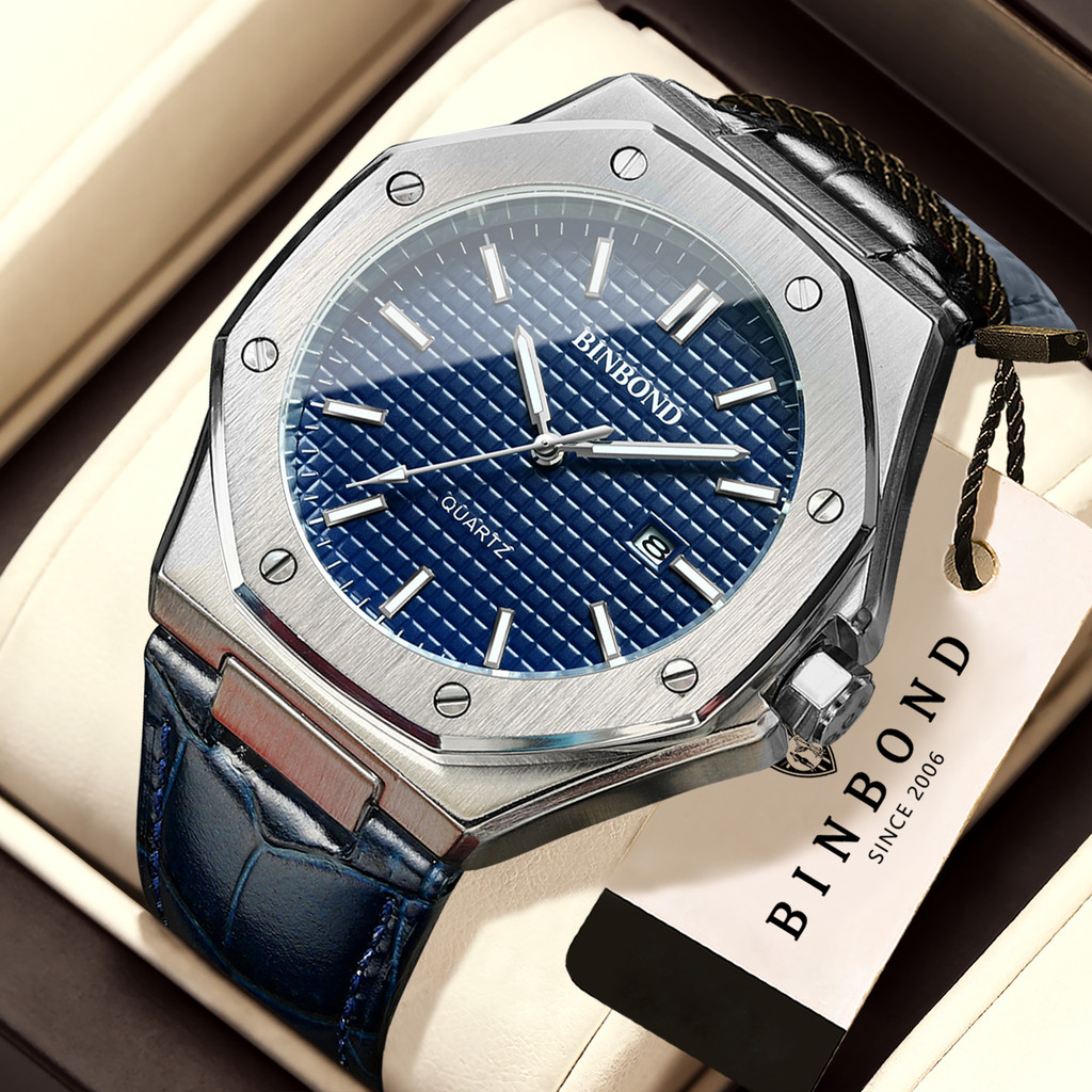 BINBOND casual bushiness reloj accurate quartz watches for men luxury luminous waterproof sturdy